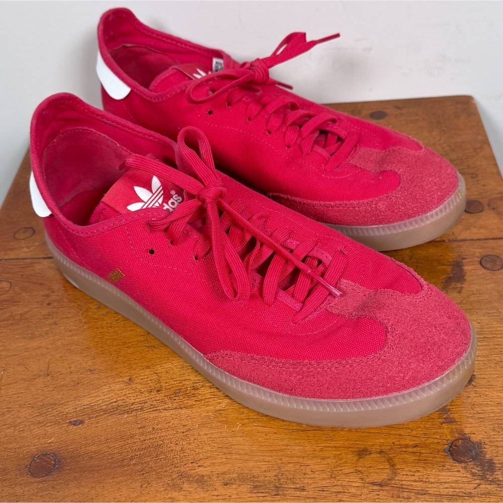 Adidas Originals Samba MC Scarlet Red Canvas Suede C77860 Gum Sole Mens Sz 10